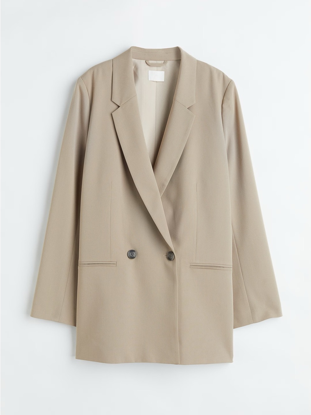 H&M Classic Double-Breasted Women's Blazer in Beige Size M